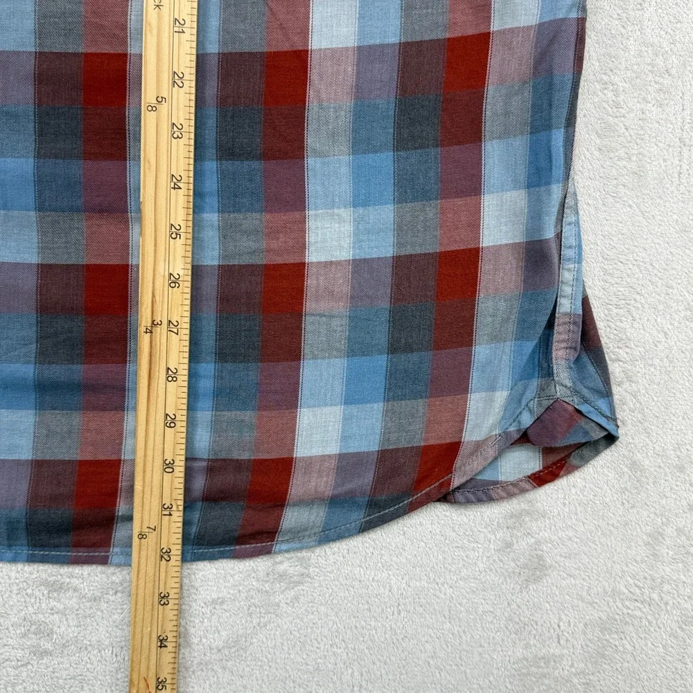 The North Face Button Down Shirt Men XL Blue Plaid Long Sleeve Hiking Gorpcore